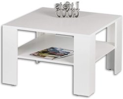 Mini salontafel wit ruimtebesparend opbergruimte woonkamer 70 x 44 x 70 cm