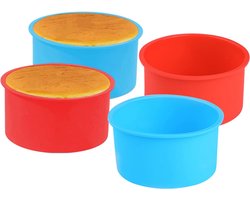 Mini Siliconen Cakevormen - 4 Stuks 4 Inch Voor Taart en Desserts