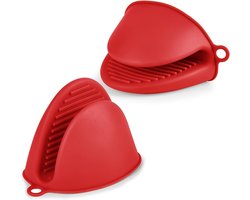 Mini siliconen ovenwanten - Hittebestendig - 2 stuks - Rood