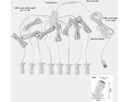 Mini-spots voor vitrinekast - Glazen toonbank - Dimbare spotlampen - LED-opbouwlampen - Juwelenlampen - Set van 8 koud wit 6000k