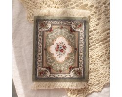 Mini Tapijt Muismat 9 x 11 cm - Oosterse Muismat voor Laptop en PC, Gaming Accessoire, Bureau en Tafel Onderzetter