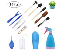 Mini Tuingereedschapset - 14 Stuks - Blauw - Kunststof