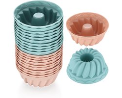 Mini tulbandvormen - herbruikbaar - 20 stuks - silicone - Ø 6,5 cm