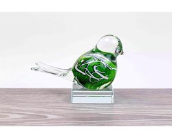 Mini Urn - Gedenkornament Glas - Herinnering Bewaren - Handgemaakt Vakmanschap - 50 Milliliter - Groen