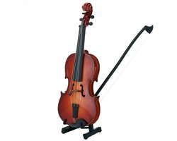 Mini Viool Model - Muziekinstrument Decoratie - Huis Kantoor Decoratie - Inclusief Standaard Koffer - 65 x 16 cm - Zwart