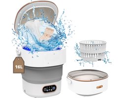 Mini Wasmachine - 2-in-1 - 16L - 2.3kg - Centrifuge - Voor Camping & Reizen - Grijs - Energiezuinig