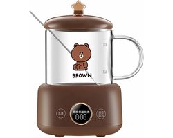 Mini Waterkoker - Heetwaterdispenser - Thee Zetten - Instelbare Temperatuur - 400 ml - Geel Bruin
