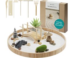 Mini Zen Tuin Set met Harken en Stapelbare Stenen - Stressvermindering en Decoratie