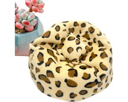 Mini Zitzak Fauteuil - Decoratieve Bank - Poppenhuis Decoratie - Realistisch Bankontwerp - 15 cm - Leopard Print
