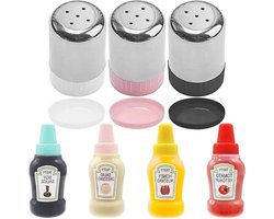 Mini Zout- en Peperstrooier, Plastic Squeeze Flessen voor Sauzen, Kruidenshaker en Doseringsfles voor Specerijen en Suiker