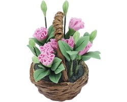 Miniatuur Bloemenmand - Poppenhuis Decoratie - Balkon Aankleding - Schaal 1:12 - 8 x 5 x 5 cm