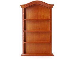 Miniatuur Boekenkast - Poppenhuis Meubel - Poppenhuis Decoratie - Gedetailleerd Hout Design - 1:12 Schaal - Bruin