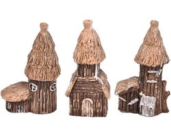 Miniatuur Bonsai 3 stks Miniatuur Fairy Tuin Huis Mini Dorp Stenen Huizen Miniatuur Tuin Ornamenten