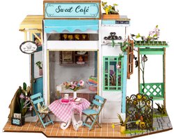 Miniatuur Bouwpakket M Volwassenen - Hout - DIY Poppenhuis - Bouwpakketten - Sweet Café - Crafts&Co