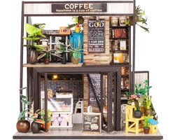Miniatuur Bouwpakket M Volwassenen - Hout - DIY Poppenhuis - Knutselen Meisjes - Koffiehuis - Crafts&Co
