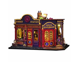 Miniatuur Bouwpakket-Magische energiecentrale-Met LED-Magische stijl-Open-close frame-hoge bedienbaarheid-DIY poppenhuis-3D Houten Modelbouw-Knutselsets voor volwassenen-Verjaardagscadeau Kerstmis