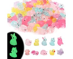 Miniatuur Dierenfiguren - 100 Stuks Luminous Resin Dieren voor Tuinaccessoires, Moss Decoratie en Creatieve Ambachten