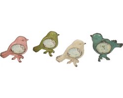 Miniatuur fotolijstje vogel - set van 4 stuks - foto 3 x 2,5 cm.
