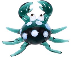 Miniatuur Glazen Krab Sculptuur - Handgemaakte Decoratieve Zeedier Ornament voor Unieke Woondecoratie en Coastal Interieur