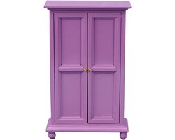 Miniatuur Houten Garderobekast voor Poppenhuis - Paars