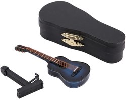 Miniatuur houten muziekinstrument met standaard en doos voor kinderkamer decoratie en home decor - Blauw, 10cm - Ambachtelijke ornamenten