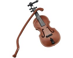 Miniatuur Houten Viool met Boog, 4 Snaren, Gepolijste Afwerking, Perfect voor Decoratie in Huizen of Kantoren, Uniek Cadeau voor Muziekliefhebbers