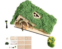 Miniatuur Huis Bouwpakket,Driehoekig Houten Bouwpakket | Mini Huis Bouwpakketten | Geschikt voor Kinderen, Meisjes, Dochters, Zonen, Thuis, Evenementen, Feesten, Vensterbank, Bureau