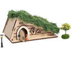 Miniatuur Huis Bouwpakket,Knutselpakket Boekenplank Versiering - Mini Huis Bouwpakketten,Voor Kindertjes Meisjes Dochters Feestdag Thuis Gebeurtenis Feestje Vensterbankje en Schrijfbureau