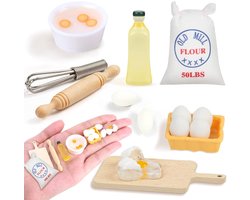 Miniatuur kabouter accessoires - poppenhuis keuken decoratie - 6 stuks - multicolor