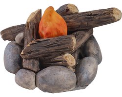 Miniatuur Kampvuur - Scene Display - Decoratie Creëren - Gedetailleerd Hars Effect - 5.2 cm - Oranje