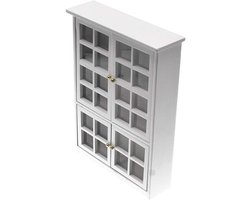Miniatuur Kast - Poppenhuis Meubels - Poppenhuis Decoratie - Puur Handgemaakt - 18.5 cm Breed - Wit
