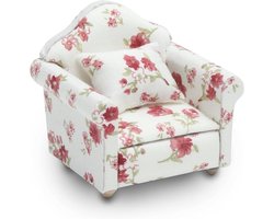 Miniatuur Meubels voor Poppenhuis - Vintage Sofa Set met Kussens, Houten Stoelen en Decoratieve Accessoires voor Miniature Woonkamer en Verzamelaars