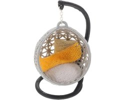 Miniatuur Rocking Chair - Poppenhuis Meubel - Miniatuur Decoratie - Interactieve Schommel - 7 cm Breed - Multicolor