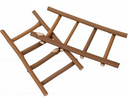 Miniatuur Rotan Ladder - Sprookjes Tuinladder - DIY Decoratie Projecten - Natuurlijk Rotan Materiaal - 20x10cm - Bruin