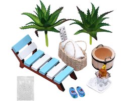 Miniatuur Sauna Accessoires Set van 14 Stukken, Wellness Decoratie, Mini Strand Decoratie en Tuinaccessoires voor Creatieve DIY Projecten
