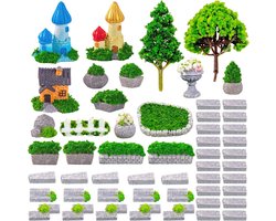 Miniatuur Tuin Accessoires - Diorama Ornamenten - Feeëntuin Decoratie - 53 Delige Set - 10 x 10 x 2 cm