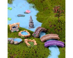 Miniatuur Tuin Accessoires - Fee Tuin Ornament - Tuin Decoratie - Cultuur Thema - 25x25x25 mm - Multicolor