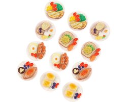 Miniatuur Voedsel Modellen - Nep Snacks - Poppenhuis Decoratie - Realistische Details - 24 Stuks - Diverse Kleuren