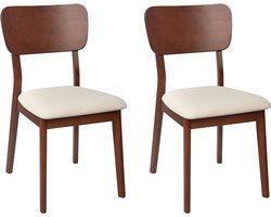 MINIER - Eetkamerstoel set van 2 - Lichtbeige - Hout