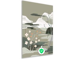 Minimalisme poster - Bloemen wanddecoratie - Muurdecoratie Bergen - Wanddecoratie modern - Slaapkamer posters - Slaapkamer wanddecoratie poster 100x150 cm
