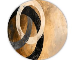 Minimalisme wanddecoratie rond - Minimalistisch wandschaal - Muurdecoratie rond Slaapkamer - Landelijke schilderijen - Wandpaneel - Schilderijen & posters muurcirkel forex 40x40 cm