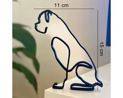 Minimalistisch Beeld - Thema: Hond - Ijzeren Sculptuur - Retro / Metalen Zwarte Standbeeld - Woon Accessoires - Abstract - Huisdier Herinnering - Ornament - Huisdier Beeldje - Klassiek & Stijlvol - Zwarte Woondecoratie