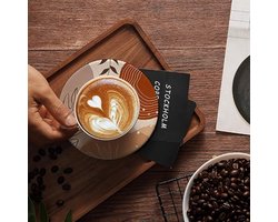 Minimalistische houten onderzetters - abstracte patronen - set van 6 - natuurlijk hout