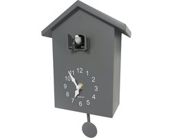 Minimalistische Koekoeksklok met Slinger - Grijze Wandklok voor Thuis en Kantoor