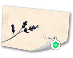 Minimalistische lavendelillustratie met tekst - Rust wanddecoratie - Muurdecoratie lavendel - Japandi - Wanddecoratie industrieel - Muurdecoratie - poster 100x70 cm