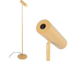Minimalistische Scandinavische verstelbare leeslamp | 1 lichts | oker geel | metaal | 140 cm hoog | eetkamer / woonkamer | tafellamp | staande lamp | modern / Scandinavisch | praktisch design / GU10
