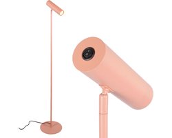 Minimalistische Scandinavische verstelbare leeslamp | 1 lichts | roze pink | metaal | 140 cm hoog | eetkamer / woonkamer | tafellamp | staande lamp | modern / Scandinavisch | praktisch design / GU10