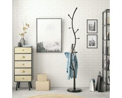 Minimalistische Stijl Kapstokken - 9 Haken - Zwart - Metaal - 185 x 32 x 32 cm - Gang Decoratie - Kleding Hangers Kapstok