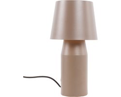 Minimalistische tafellamp | 1 lichts | taupe / bruin kleur | metaal | 27,5 cm hoog | nachtkastje / eetkamer / tafel lamp | modern / sfeervol scandinavisch design