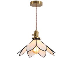Minimalistische Tiffany hanglamp – beige crème – 12 inch-Belle's product